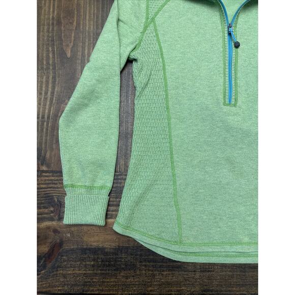 Eddie Bauer Lime Green Lightweight Sweater, 1/4‎ Zip Front, Turtleneck, Size PS - Picture 4 of 9